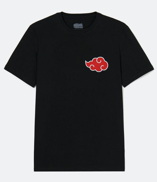 Camiseta preta de manga curta do Naruto