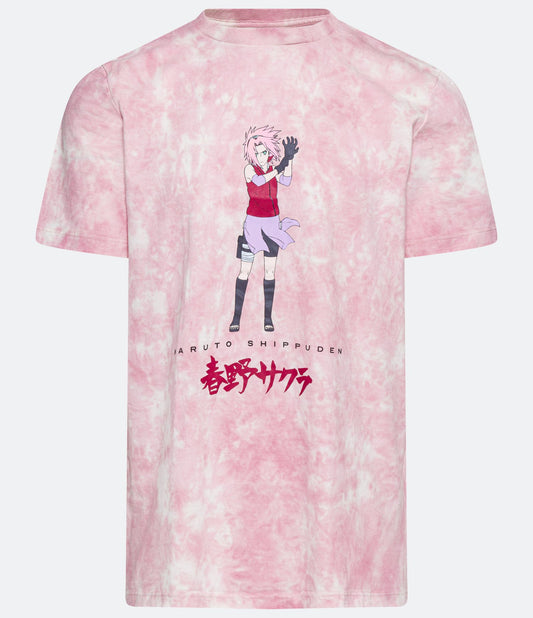 Camiseta de manga corta con estampado Sakura rosa