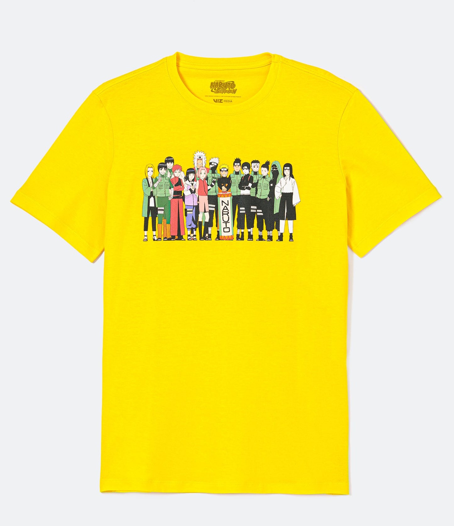 Camiseta de manga corta con estampado amarillo de Naruto
