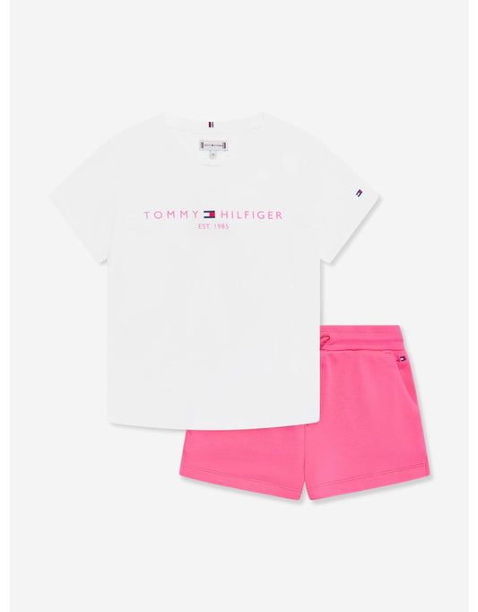 Set corto essenziale rosa per bambine