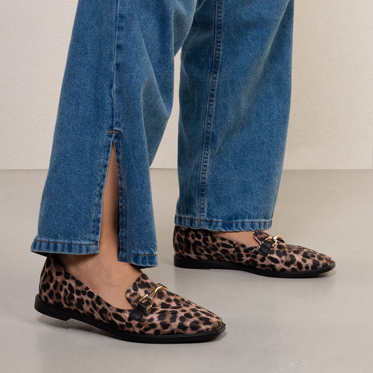 Sapatos Mocassim Femininos com Estampa Bebece