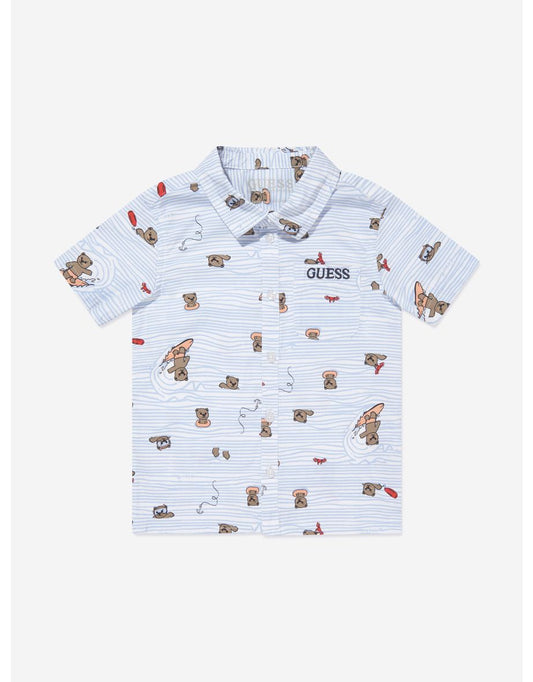 Camicia da ragazzo con orso bianco Seaside