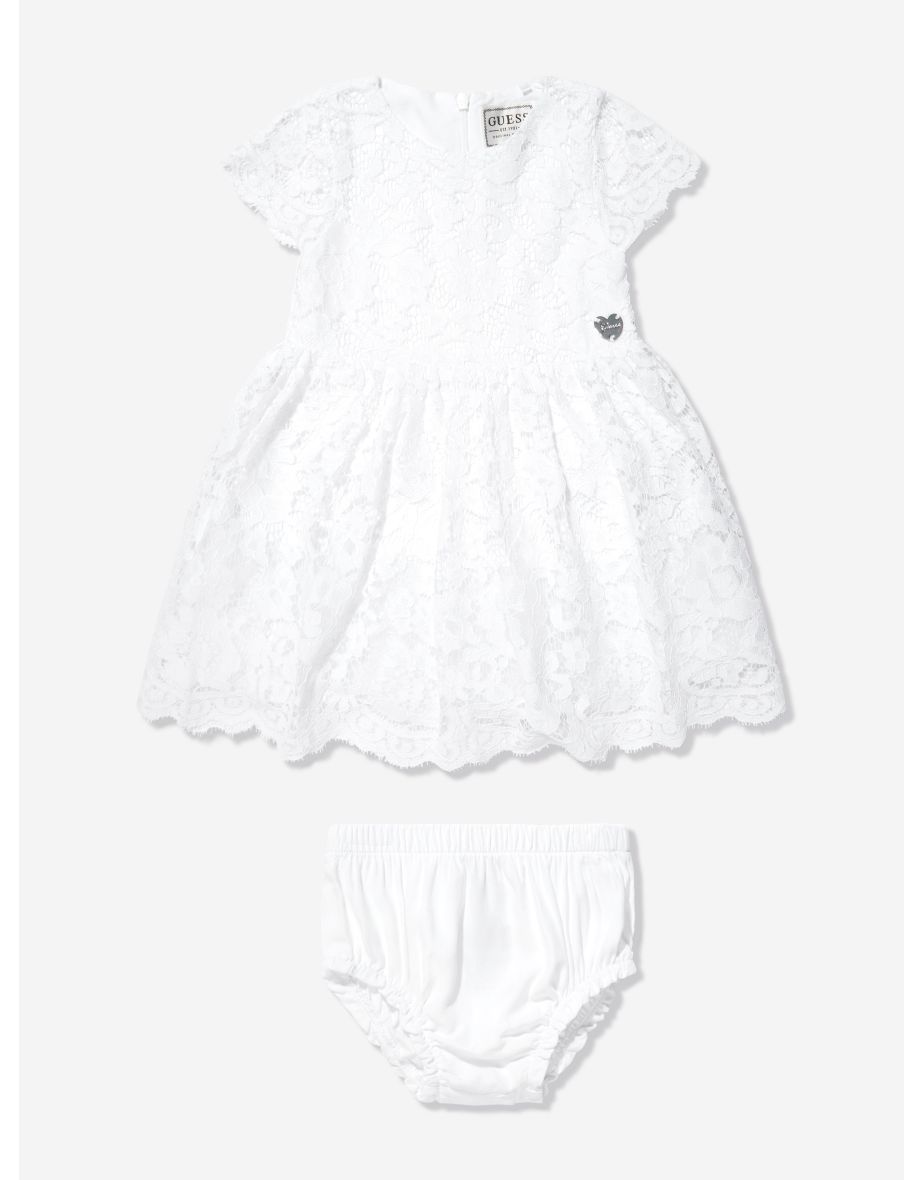 Abito bianco da bambina con pagliaccetti