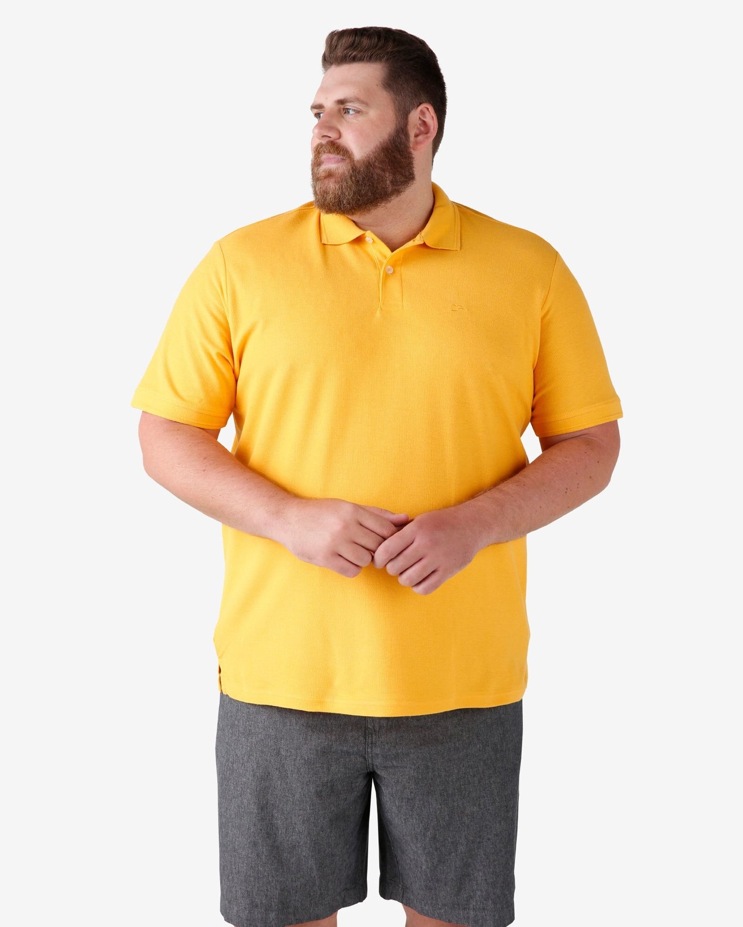 Men's Plus Size Basic Orange Polo Shirt | Pool Basics