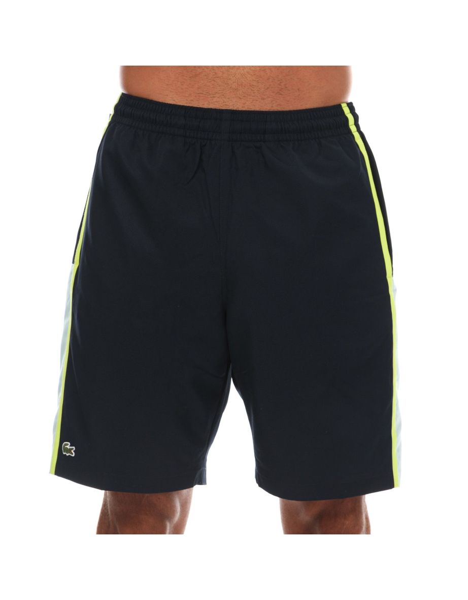 Pantaloncini Lacoste leggeri da uomo di colore blu con pannelli colorblock