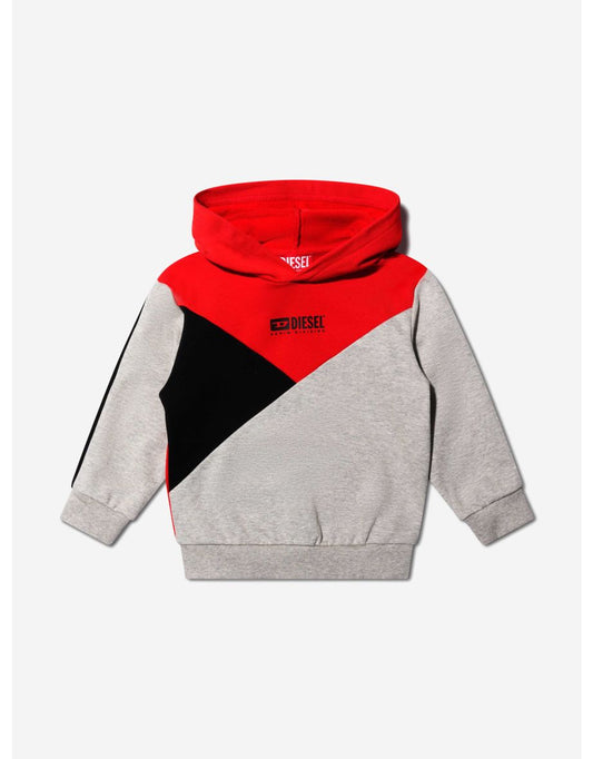 Boys' Red Tricolour Logo Hoodie