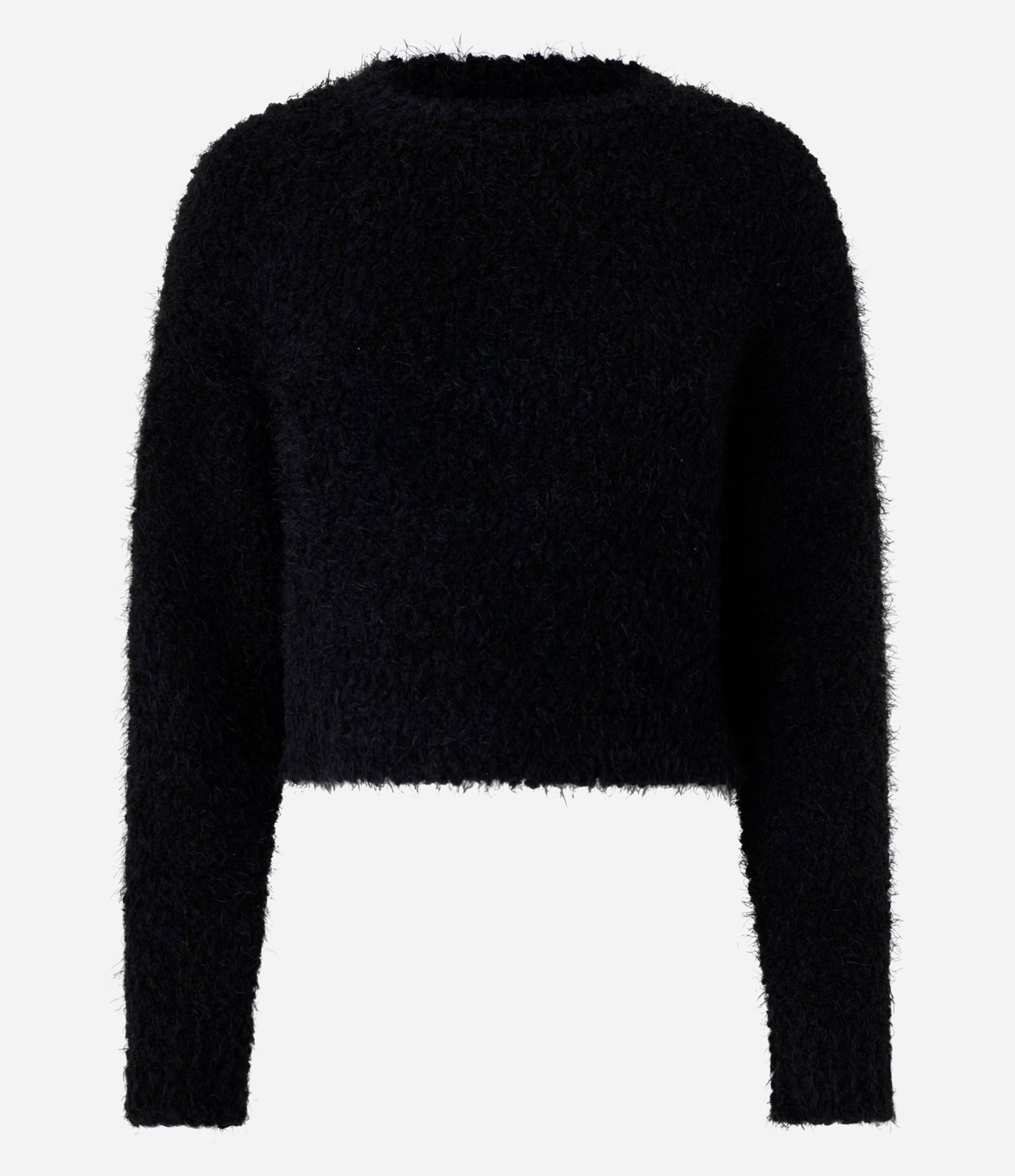 Maglione nero a maglia sottile con dettagli sfocati