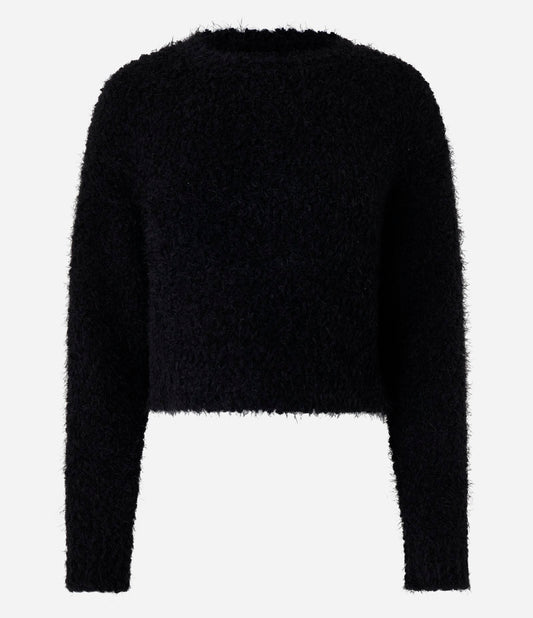 Maglione nero a maglia sottile con dettagli sfocati