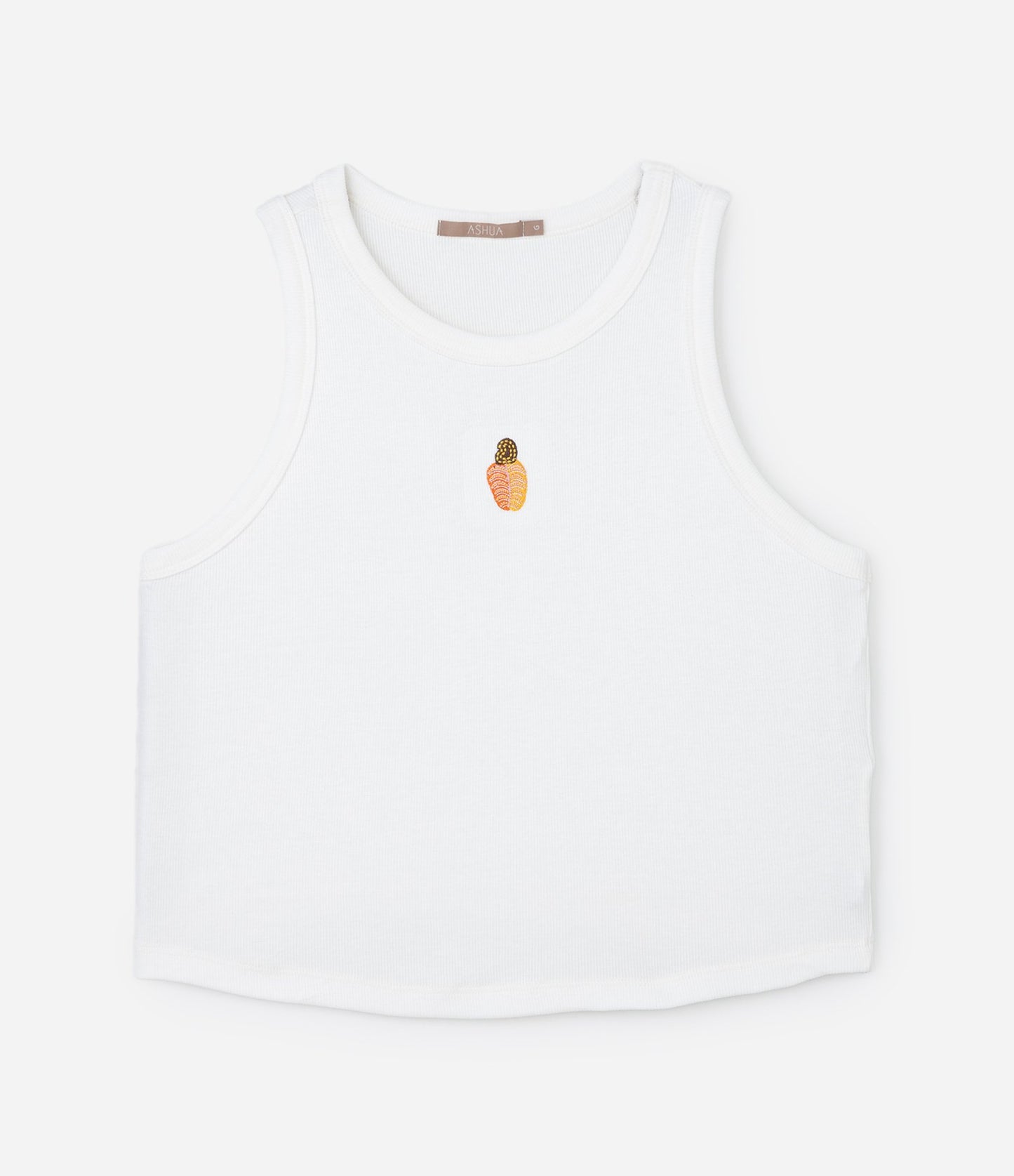 Camiseta de tirantes blanca con anacardos bordados - Curvas y tallas grandes