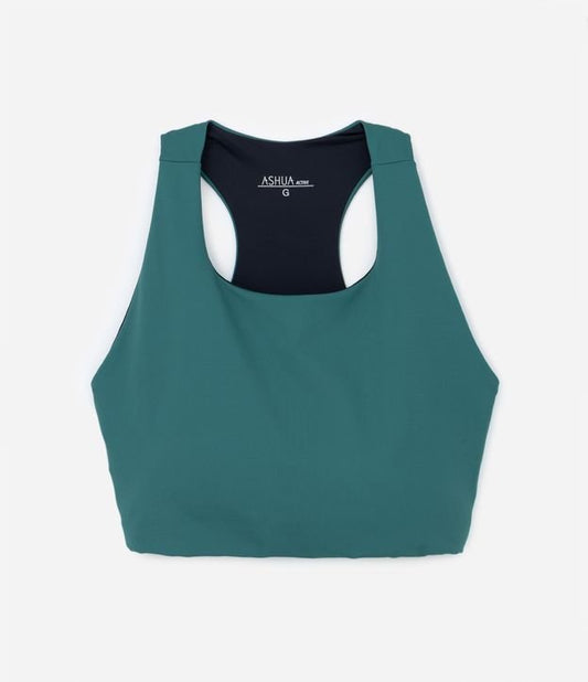 Top da bagno sportivo verde Curve e taglie forti in poliammide