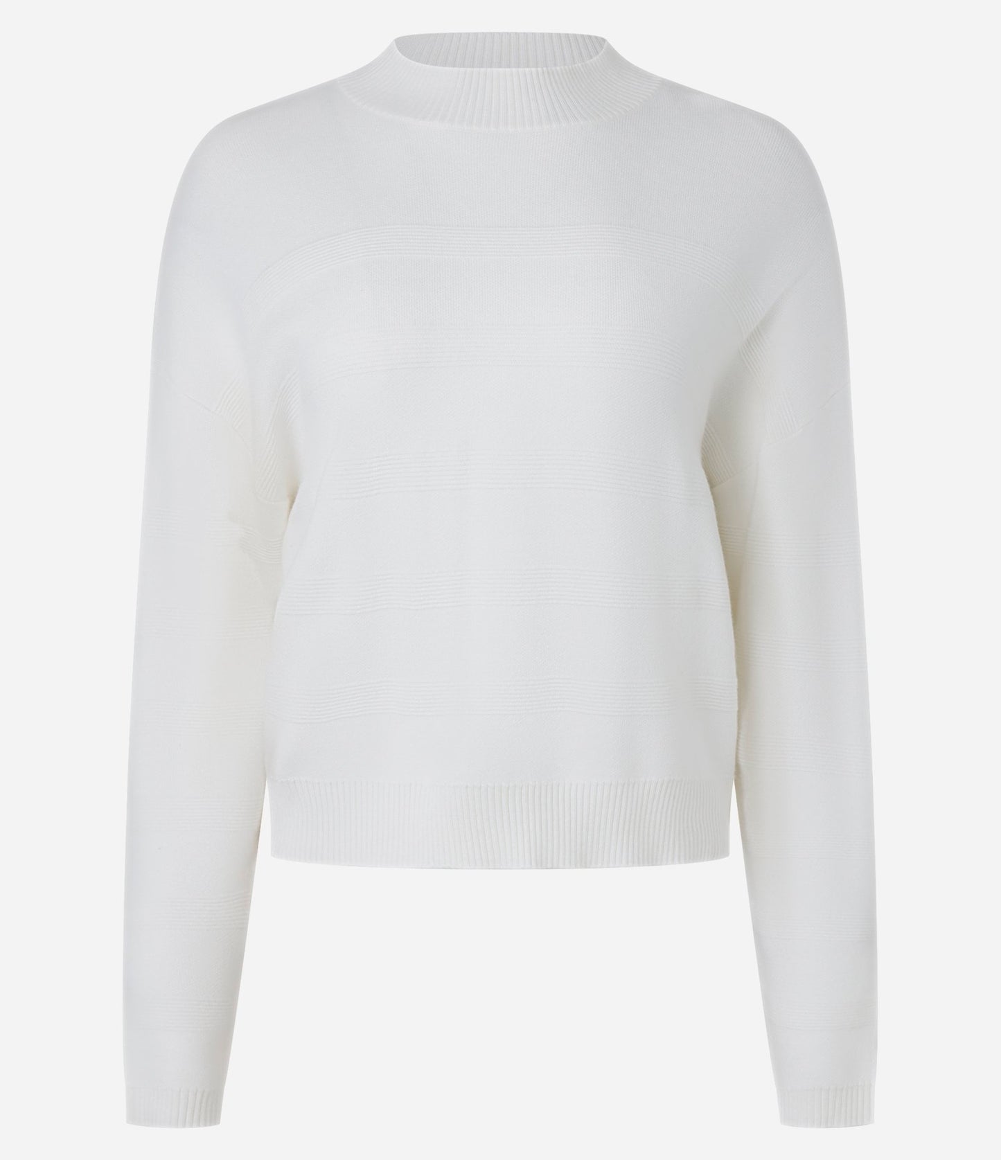 Suéter de Tricô Texturizado com Caimento Leve em Branco Neve