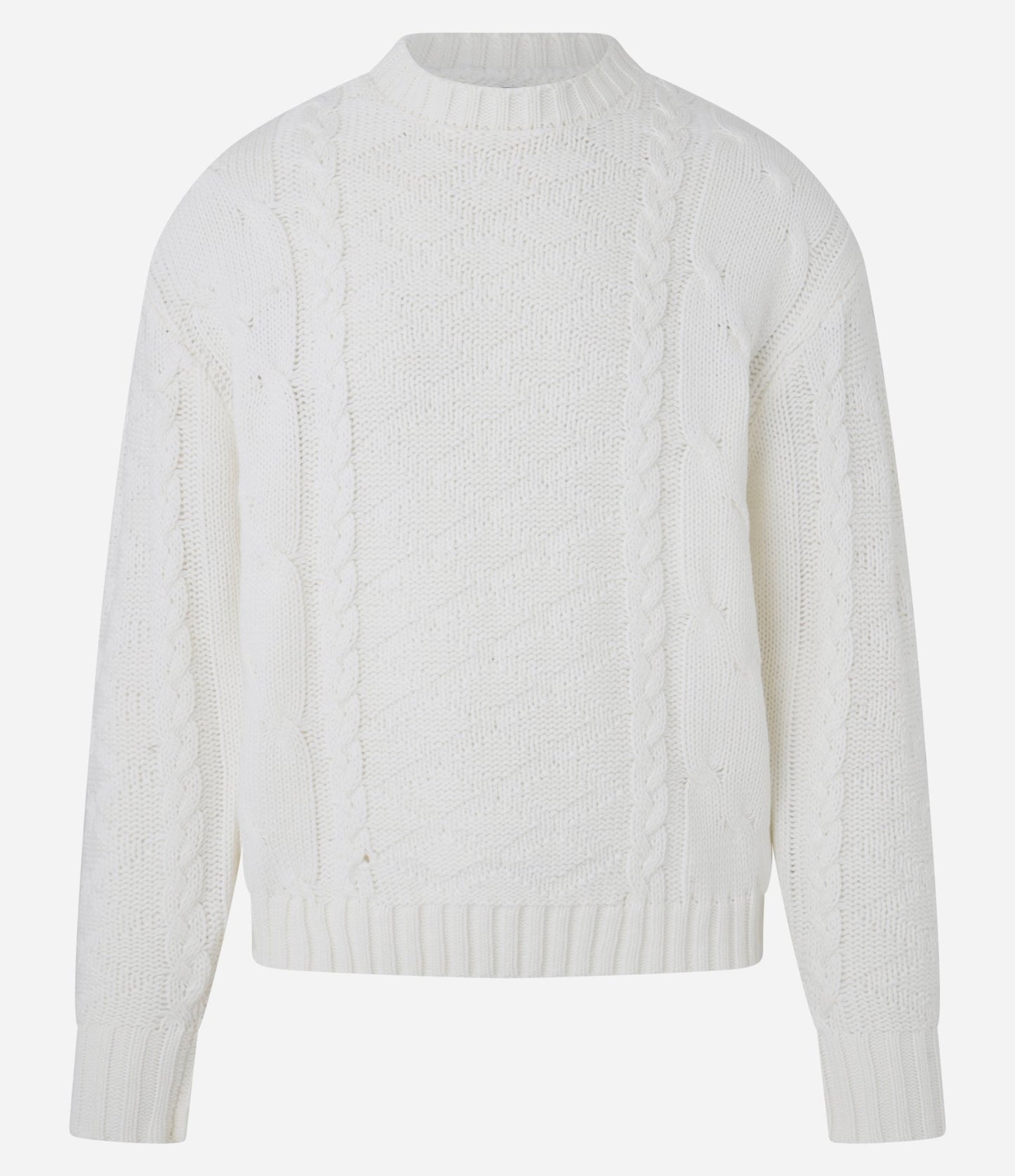 Maglione in maglia boxy con texture Off-White