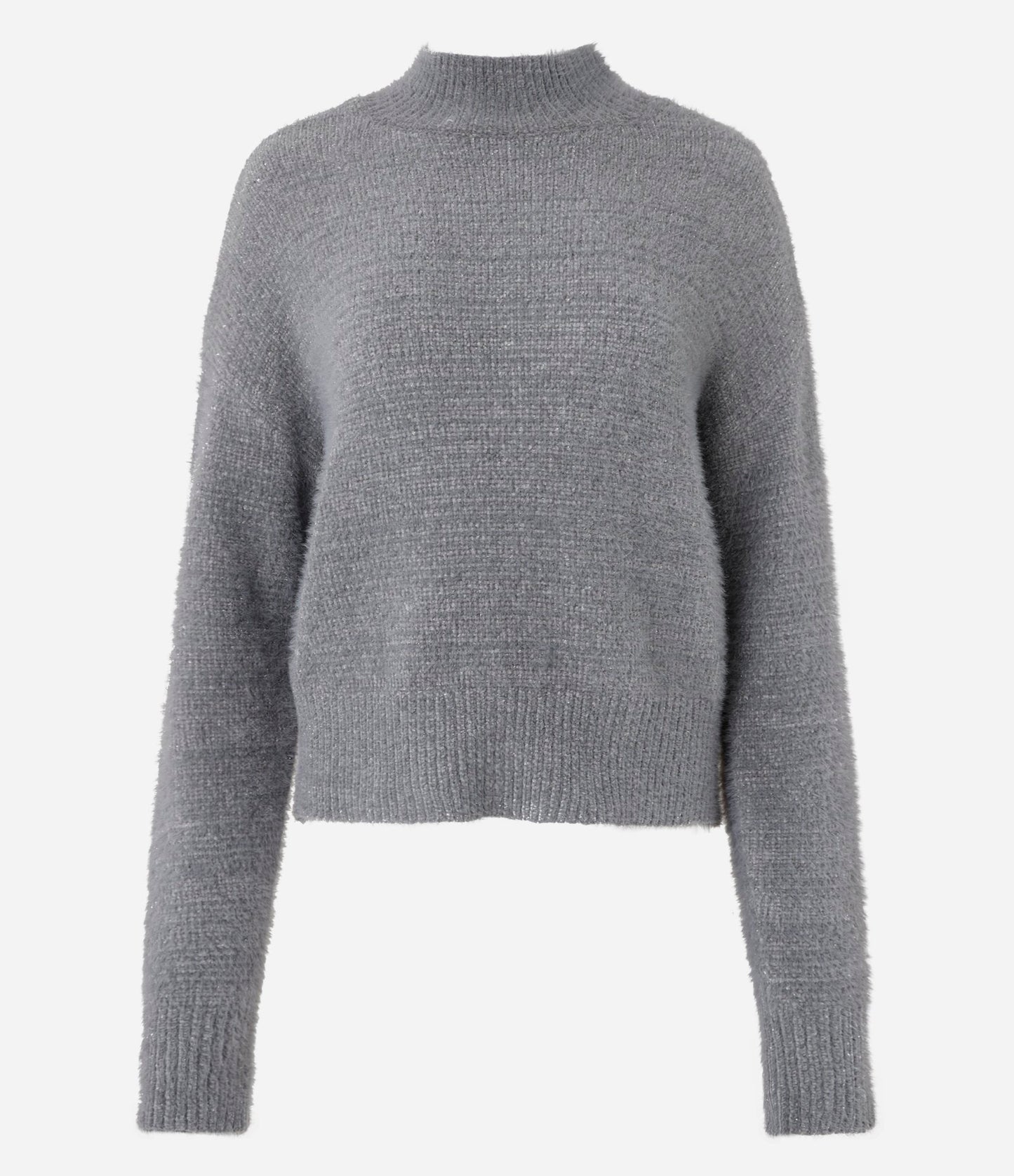 Maglione corto a maglia pesante slim fit in grigio
