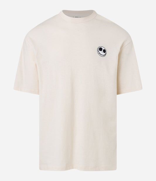 Relaxed Fit Cotton T-Shirt with The Nightmare Before Christmas Print in White