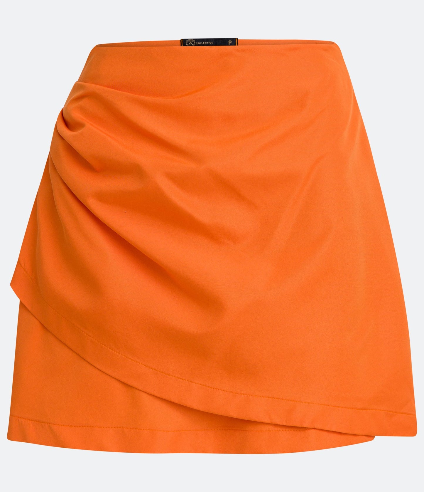 Mini-saia de tafetá com ruches laranja