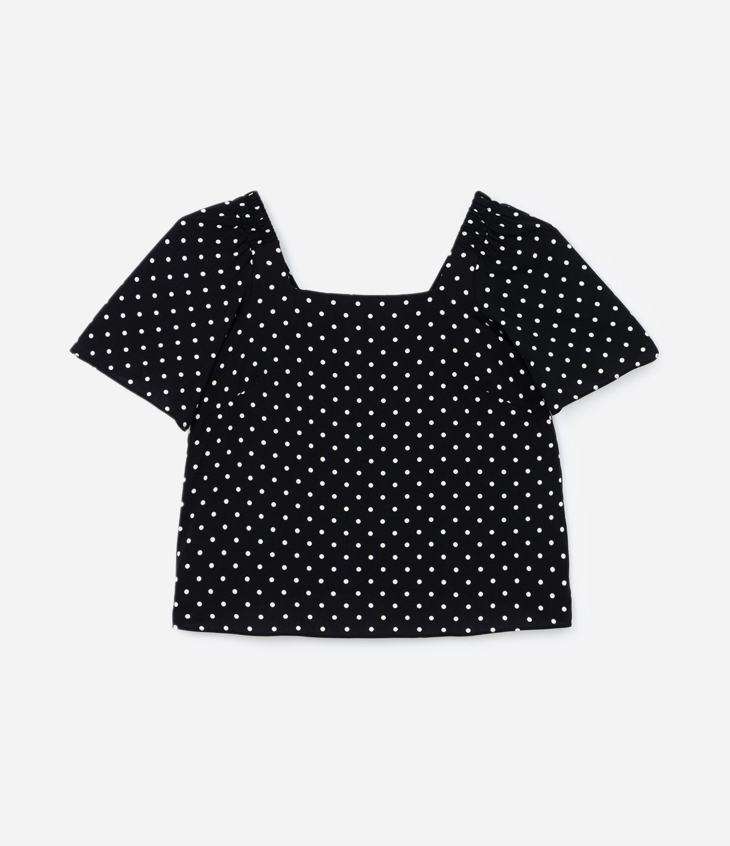 Blusa de viscose com estampa de bolinhas, Curve & Plus Size, preta