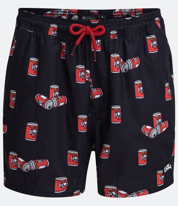 Pantaloncini neri in cotone Paper Touch con stampa Duff Can