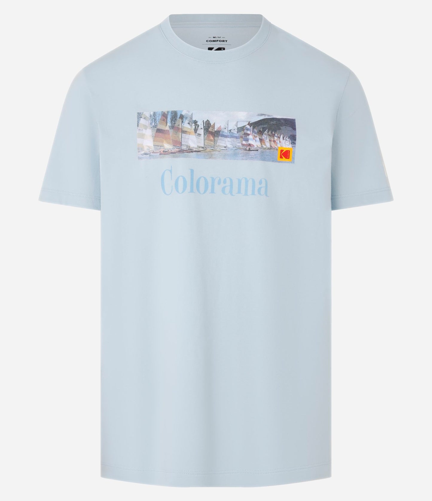 Maglietta in cotone comfort con stampa Kodak Colorama in blu