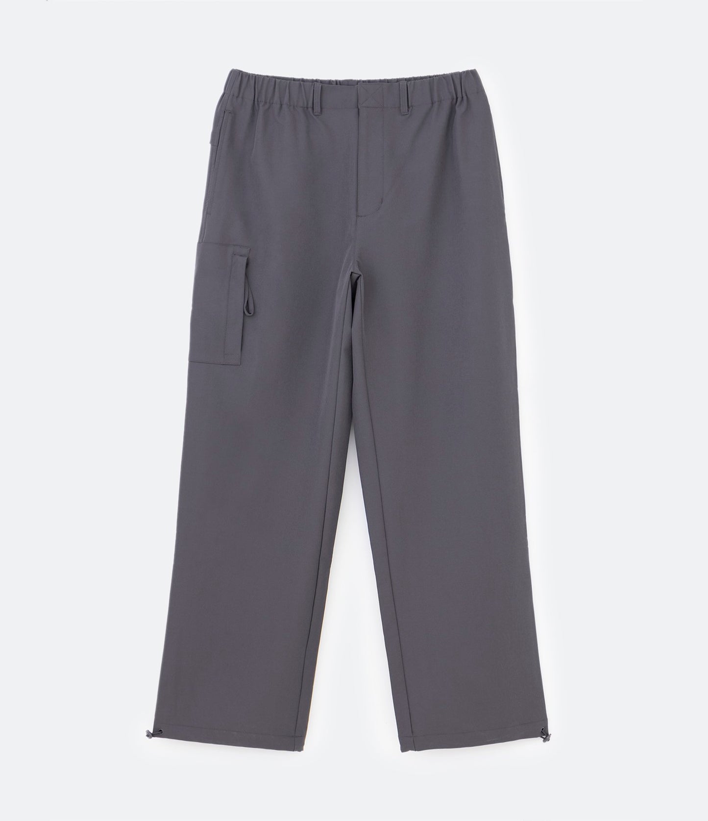 Pantaloni paracadute in poliammide con elastico in vita e tasca laterale - Grigio