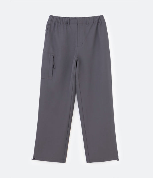 Calça paraquedista em poliamida com cós elástico e bolso lateral - cinza