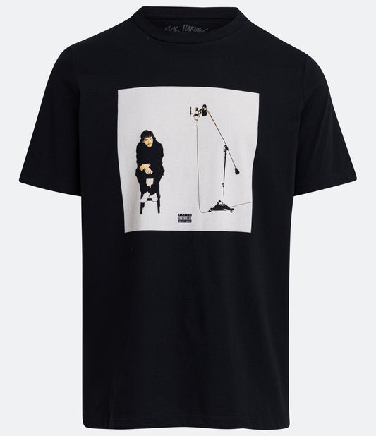 Camiseta regular de medio punto con fotograbado Jack Harlow - Negra