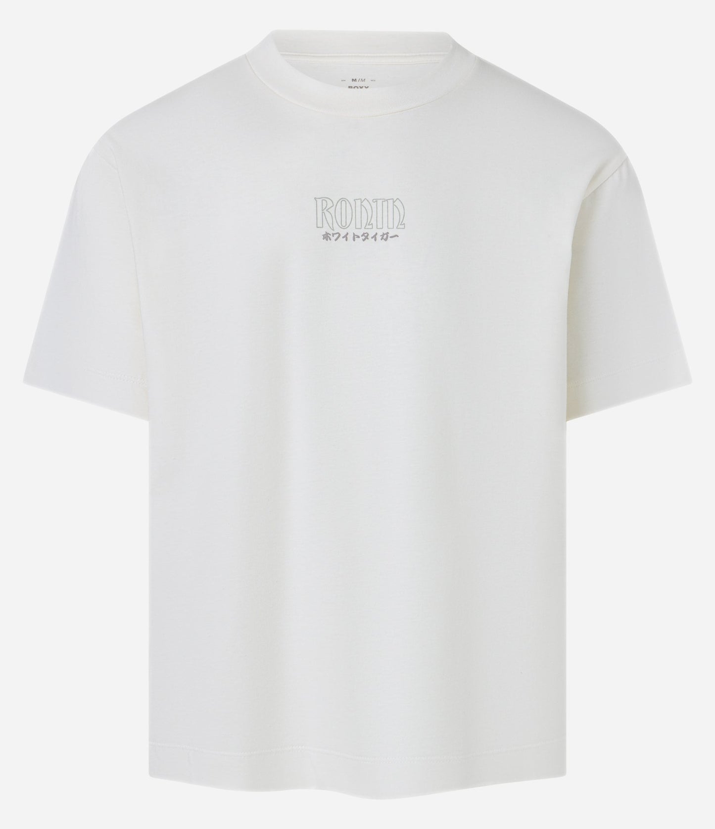 Maglietta boxy in tessuto knit con stampa Ronin Tiger bianca