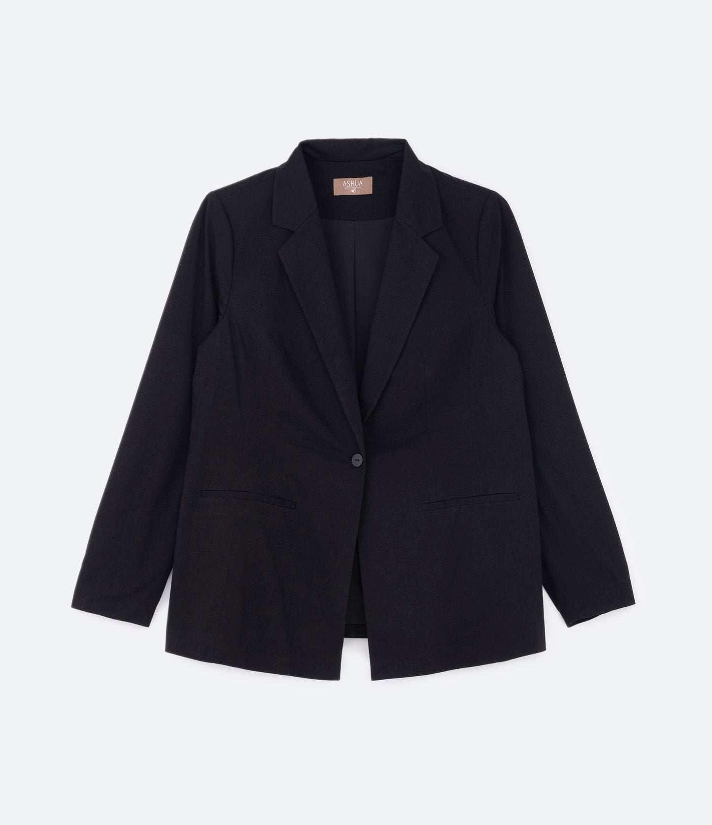 Blazer di base in maglia nera con bottoni - Curve e taglie forti