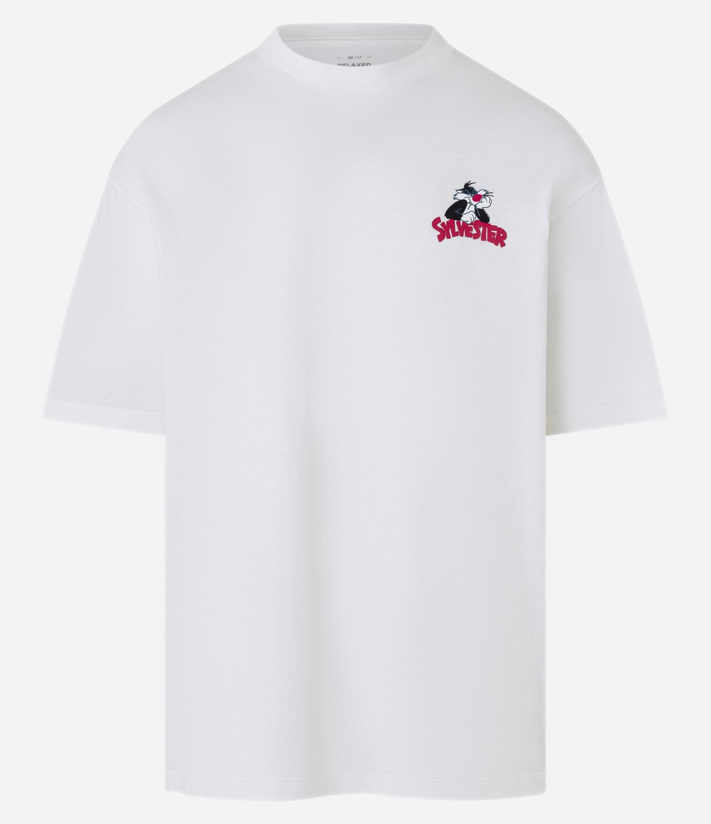 Camiseta relajada de algodón con estampado silvestre blanco