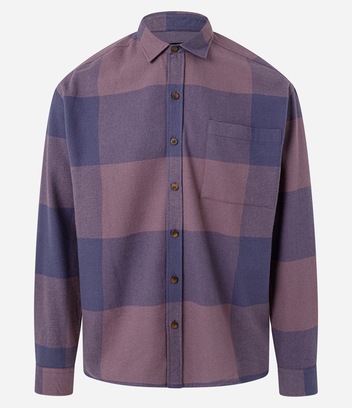 Camicia di flanella rilassata a quadri viola