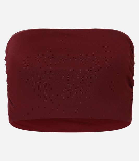 Top Bandeau de Tul Acanalado Vino