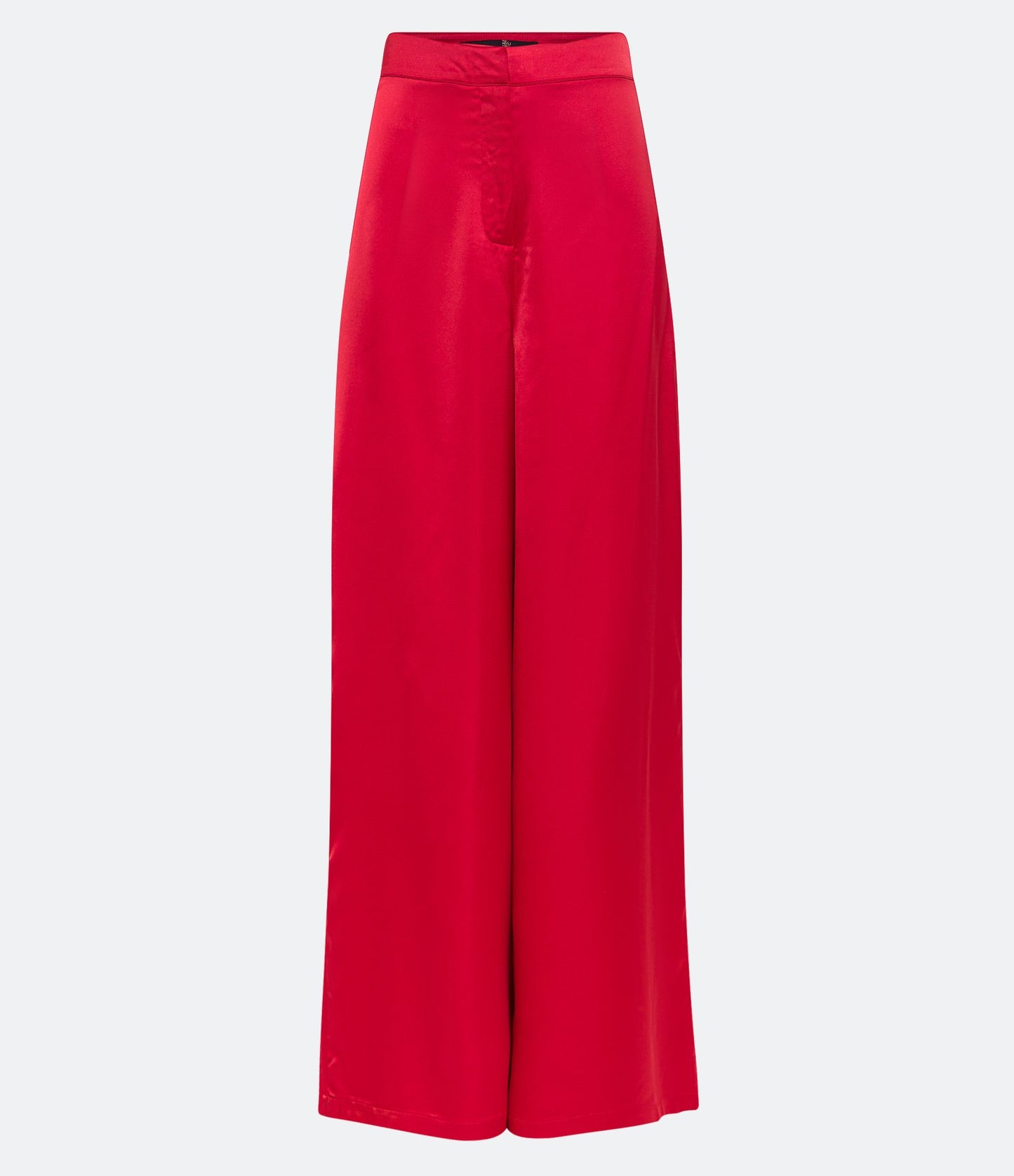 Calça de cetim de pernas largas com dardos nas costas em vermelho