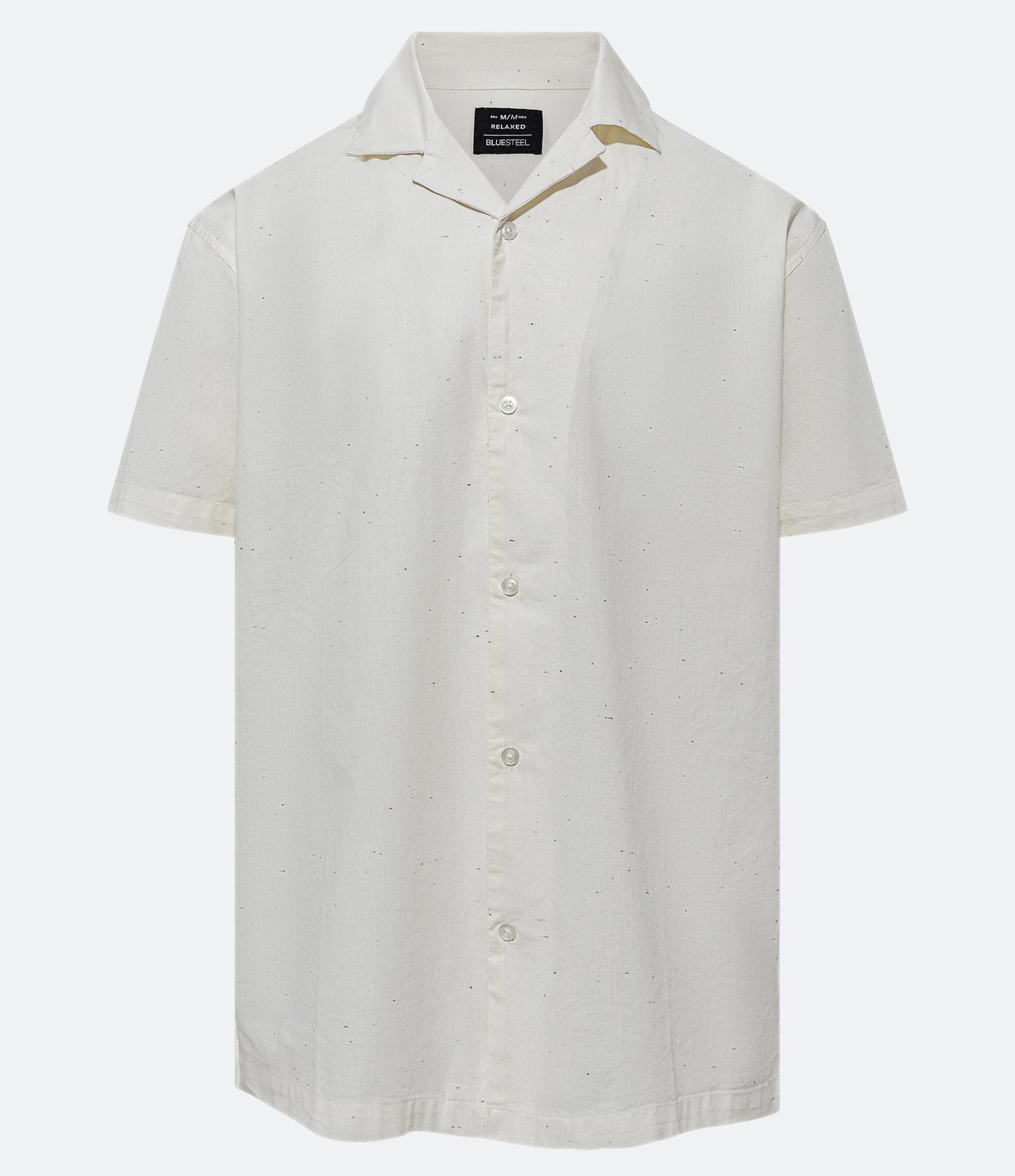 Camisa Tricoline de ajuste descontraído com estampa de minipolka dot bege