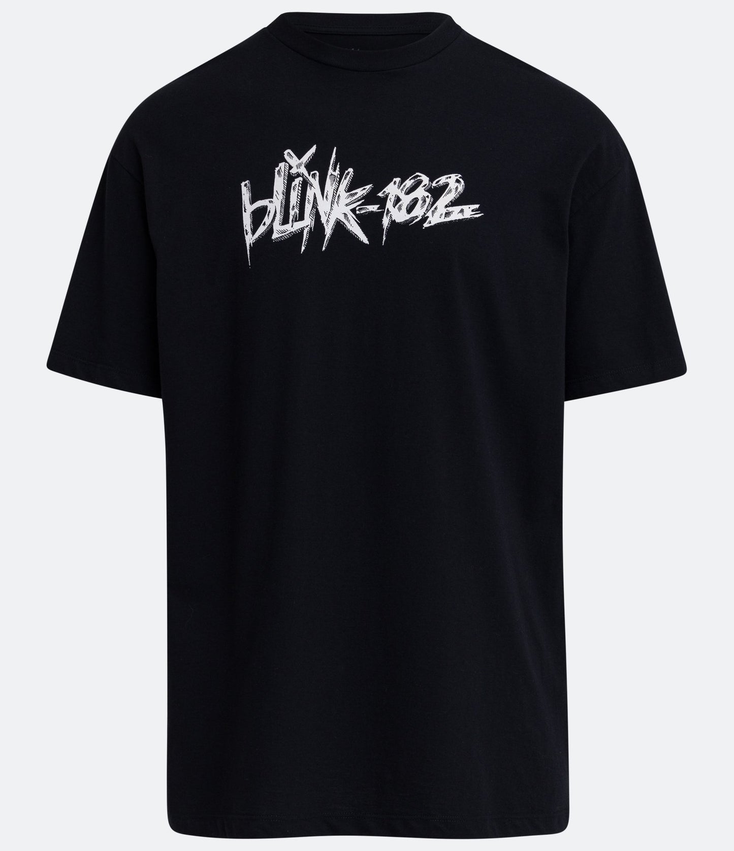 Camiseta relaxada preta com estampa do Blink 182 em tecido de meia malha