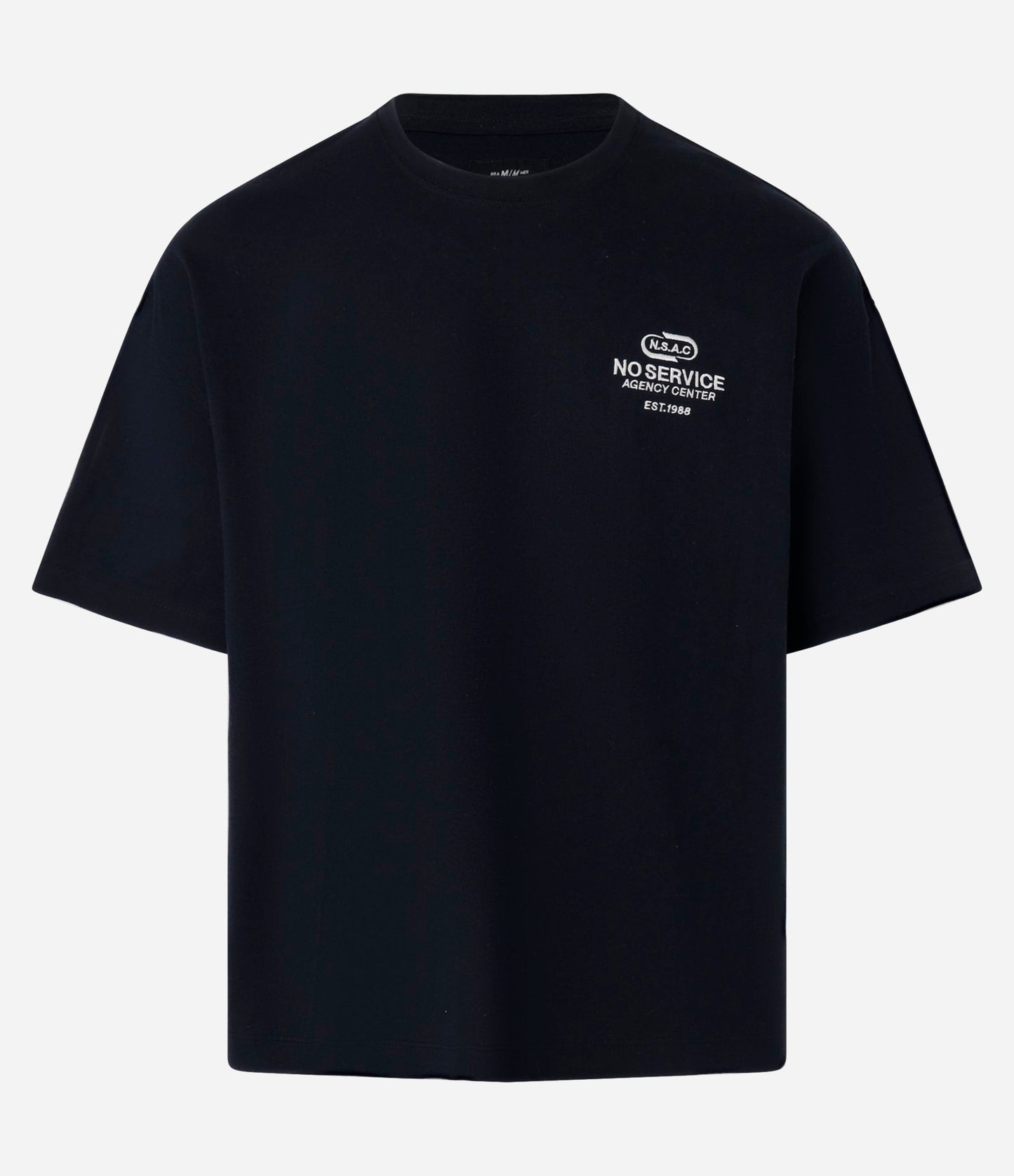 Maglietta Comfort nera con design ricamato