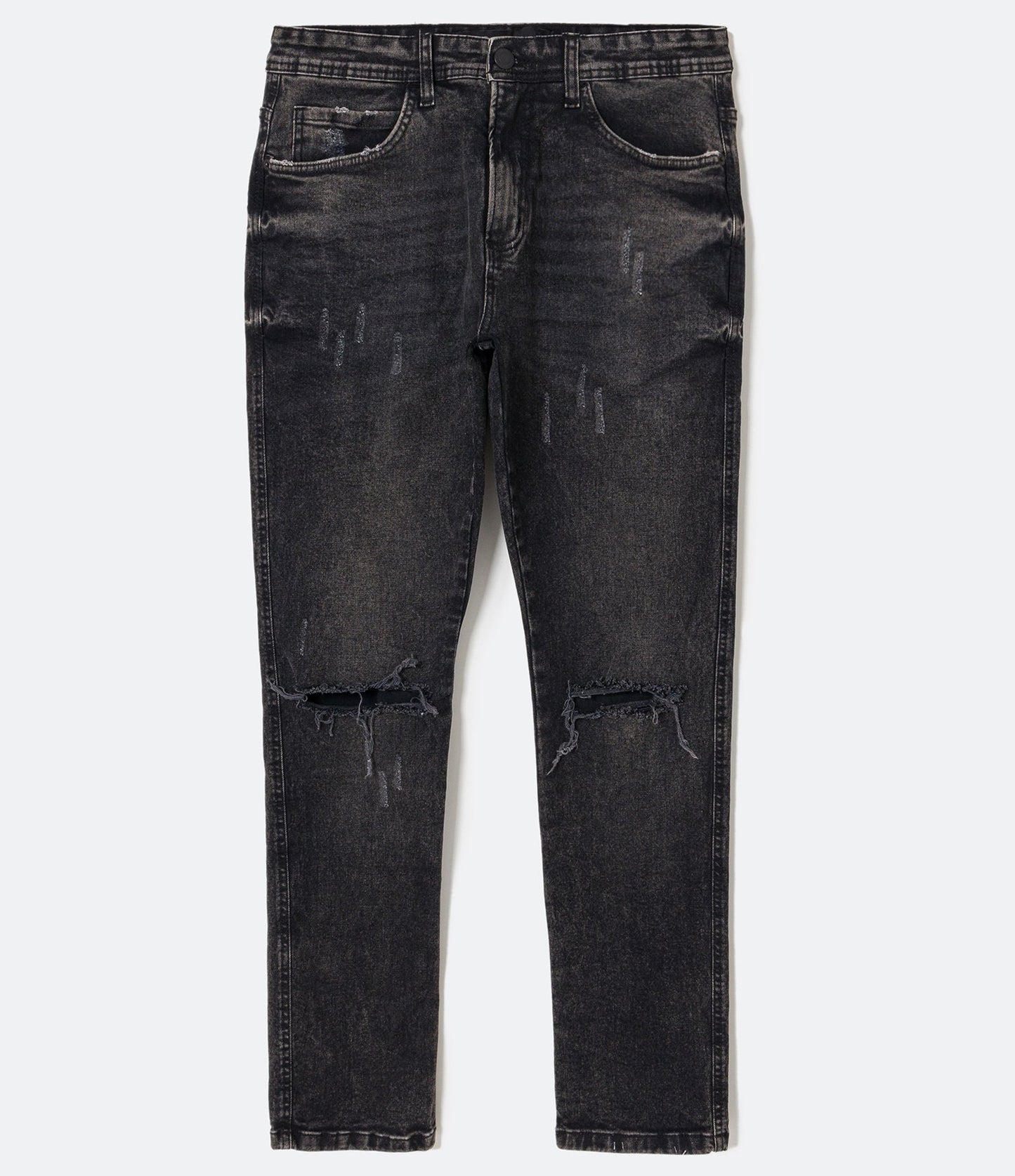 Jeans skinny al ginocchio strappati neri