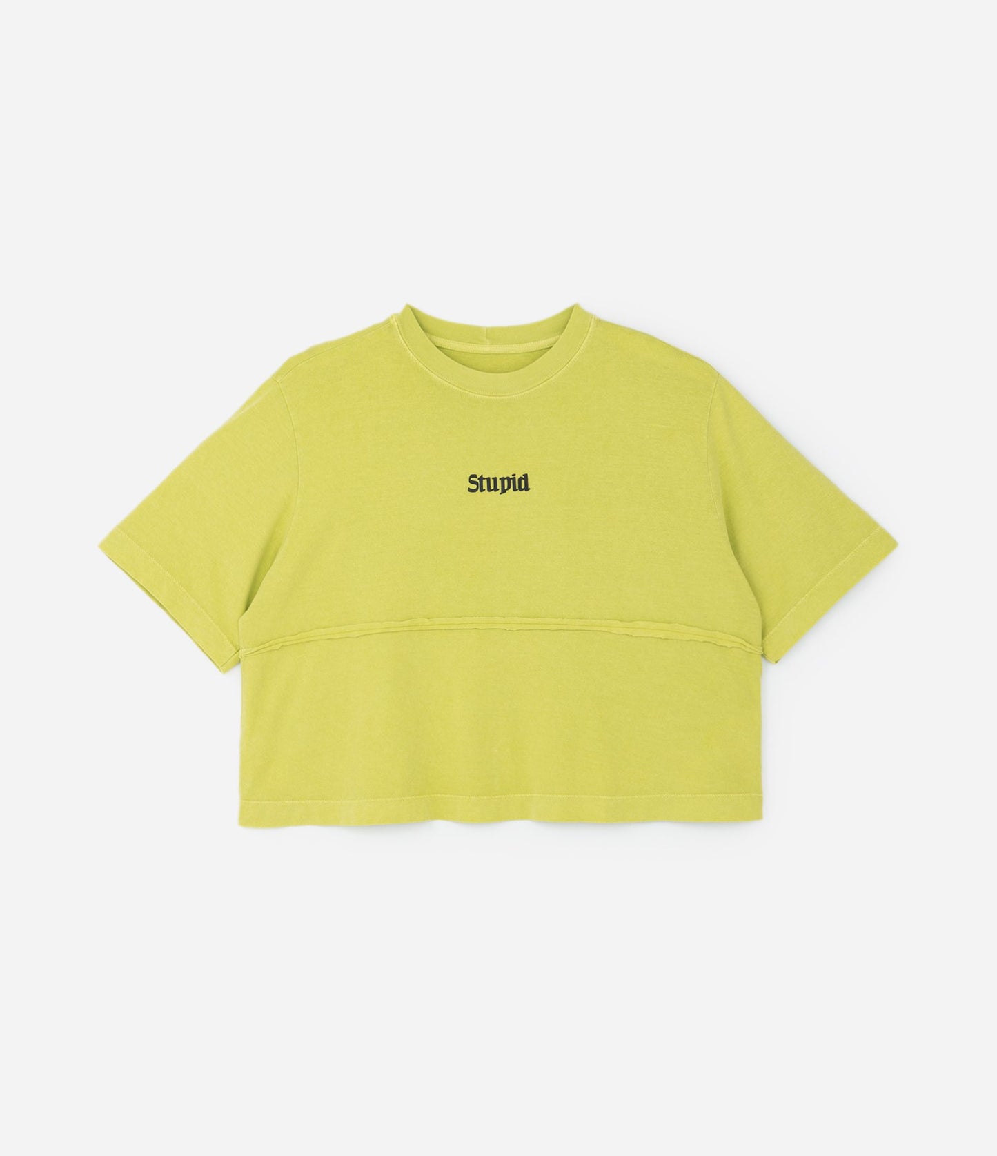 Maglietta in cotone verde con stampa Stupid Curve e taglie forti