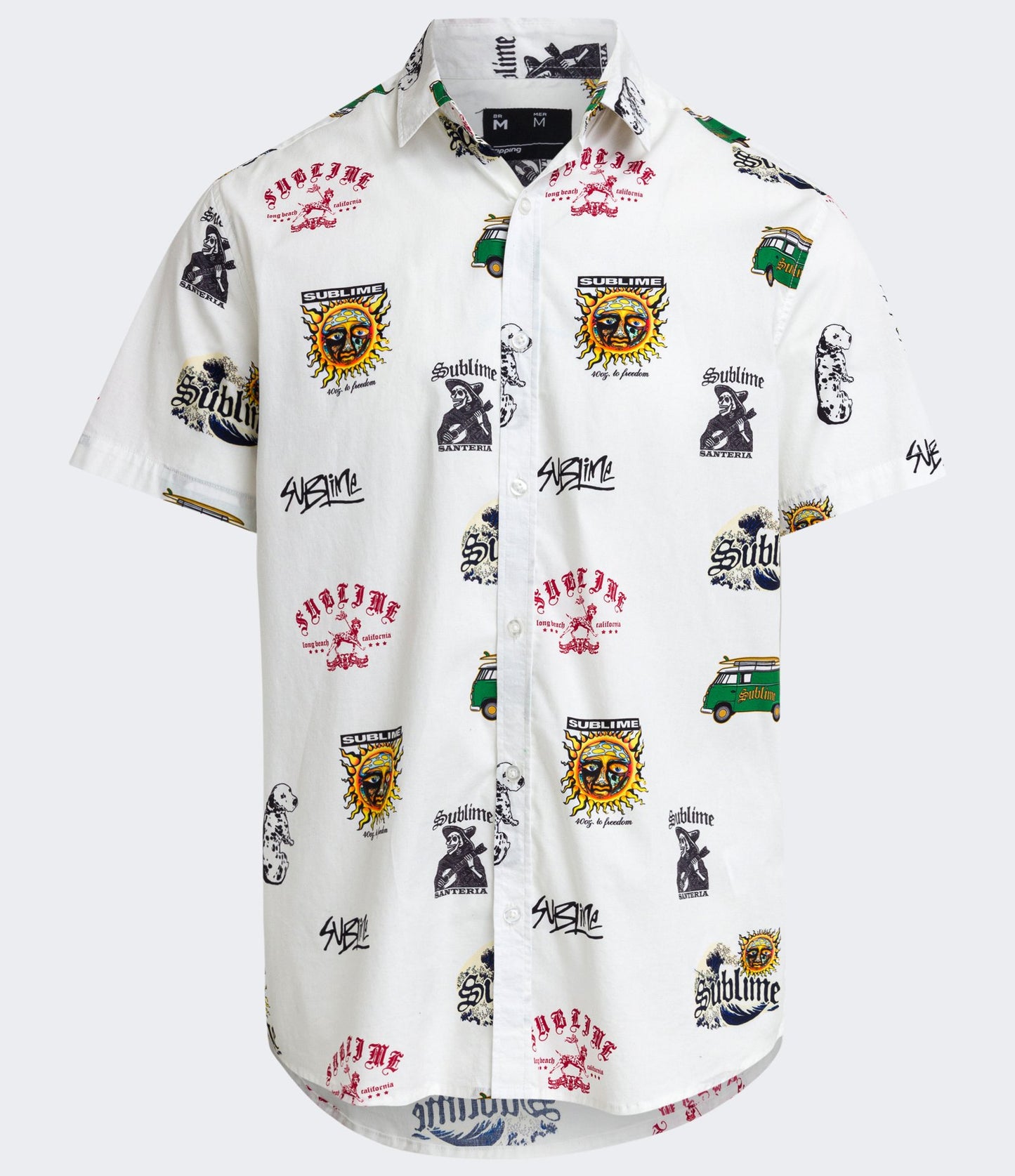 Camisa de algodão Comfort com estampa Sublime White