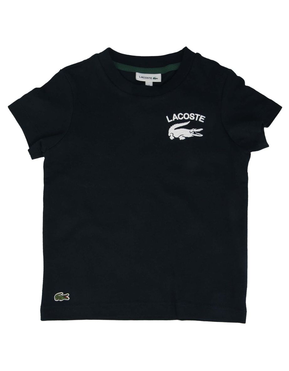Boy's Lacoste Printed Cotton Jersey T-Shirt - Blue