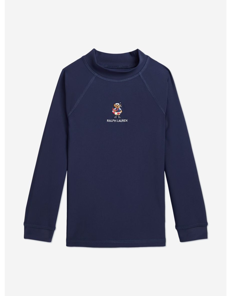 Boys' Navy Polo Bear Performance Rash Guard