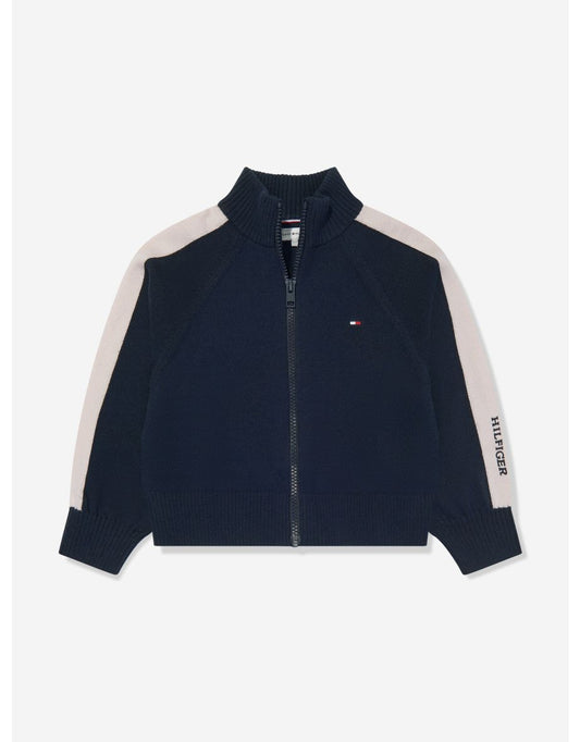 Top Monotype Zip-Up da bambina in Navy
