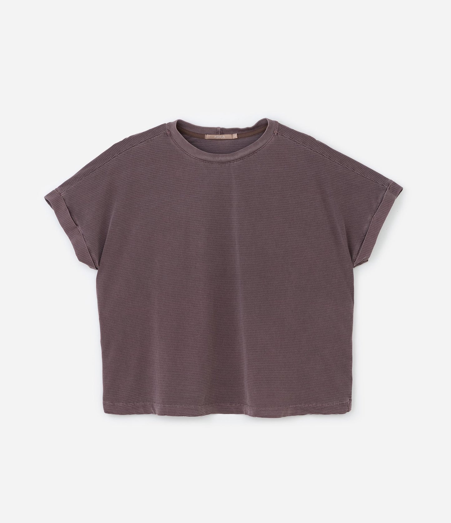 Blusa Marrón Efecto Teñido con Mangas Enrolladas - Curvas y Tallas Grandes