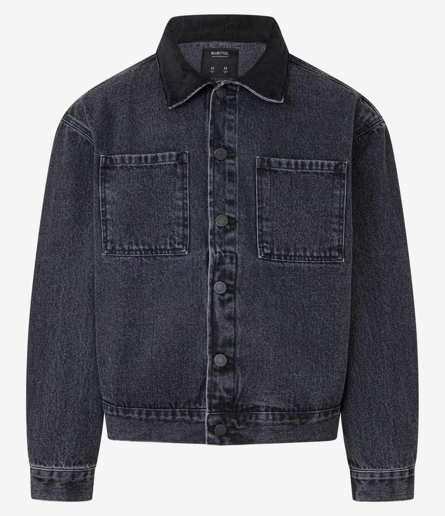 Giacca Trucker Boxy con colletto in velluto nero