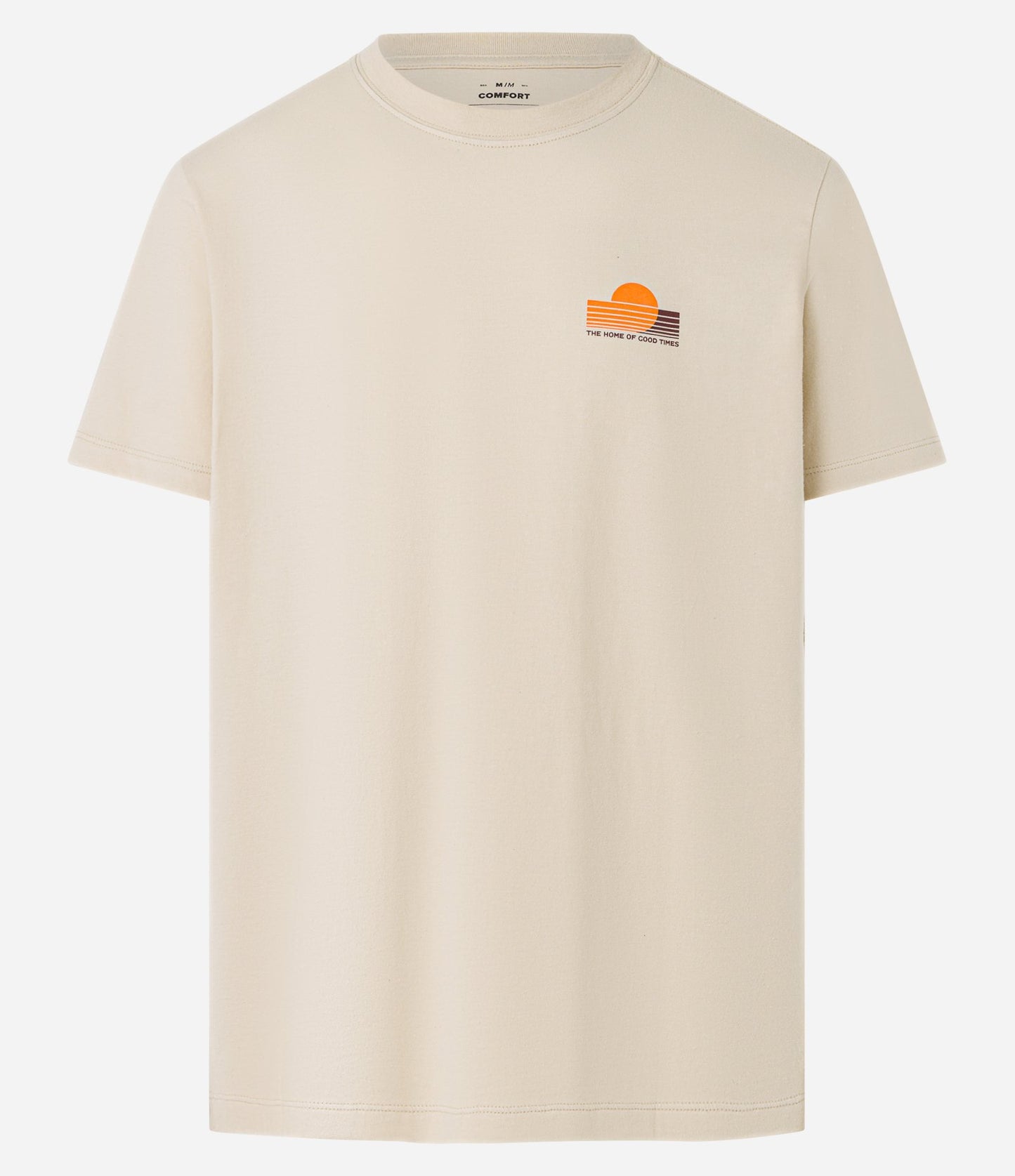 Maglietta Comfort beige con stampa Surf Wild Life Outside