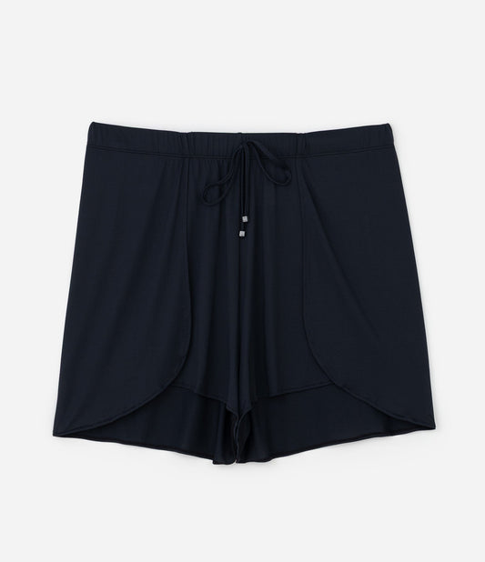 Pantalones cortos de playa de microfibra negra Plus Size Runner