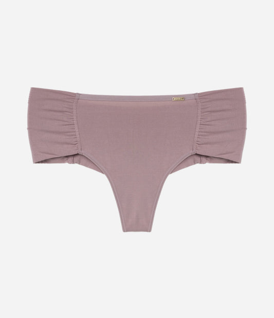 Braguita de bikini con doble tirante drapeado beige - Tallas grandes y curvas