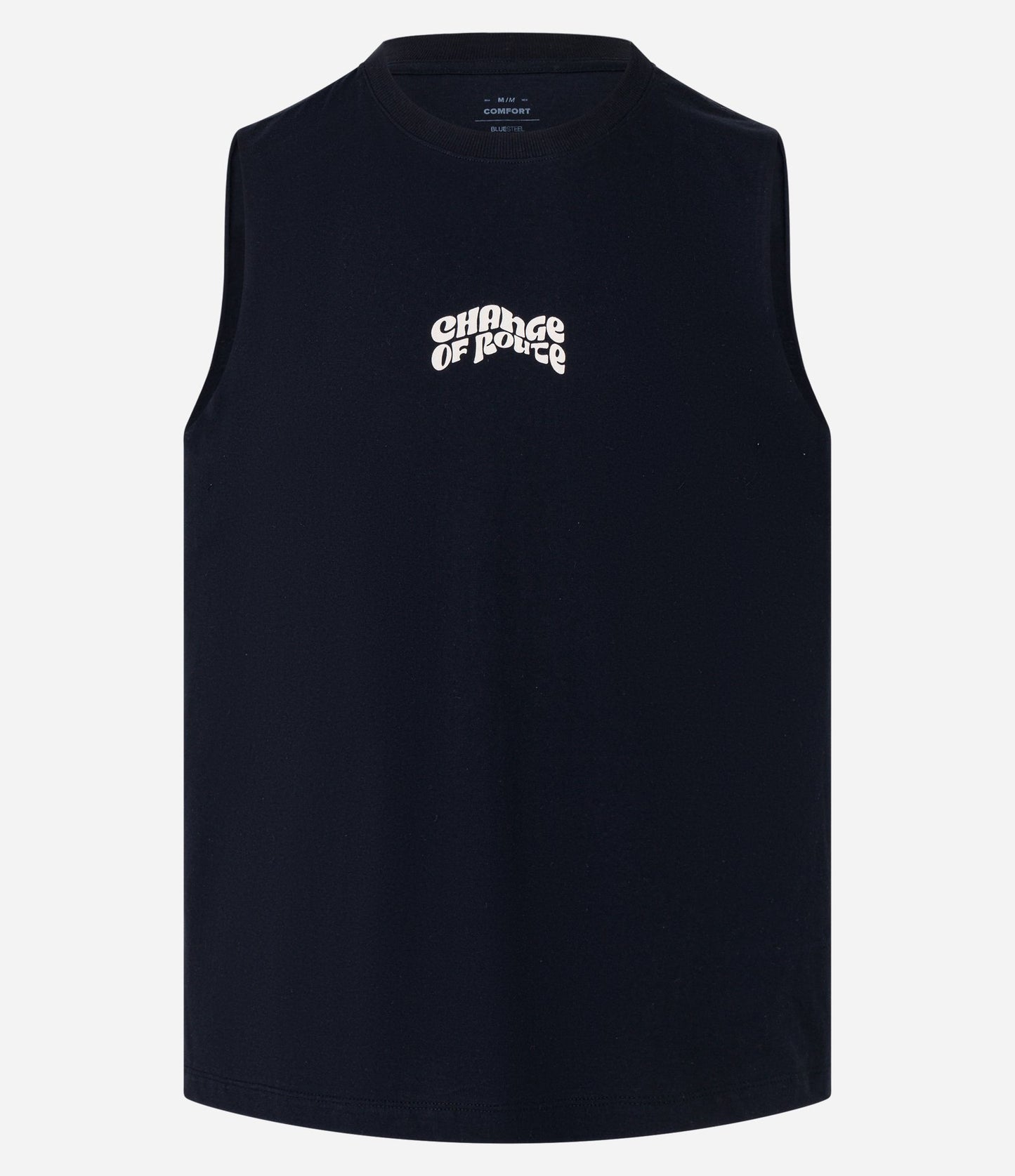 Canotta Comfort in cotone nero con stampa di scritte