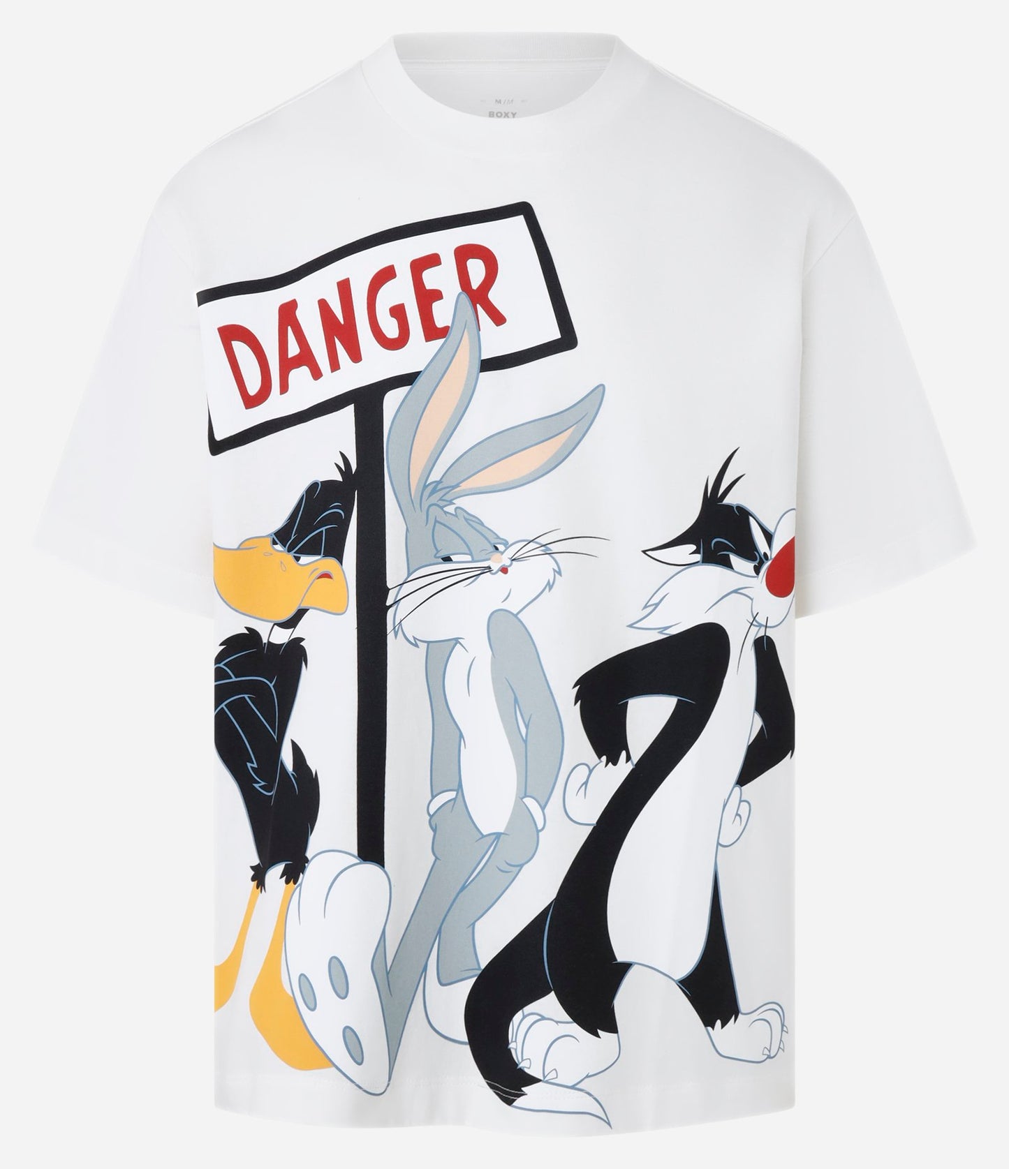 Camiseta blanca de algodón con estampado de los Looney Tunes