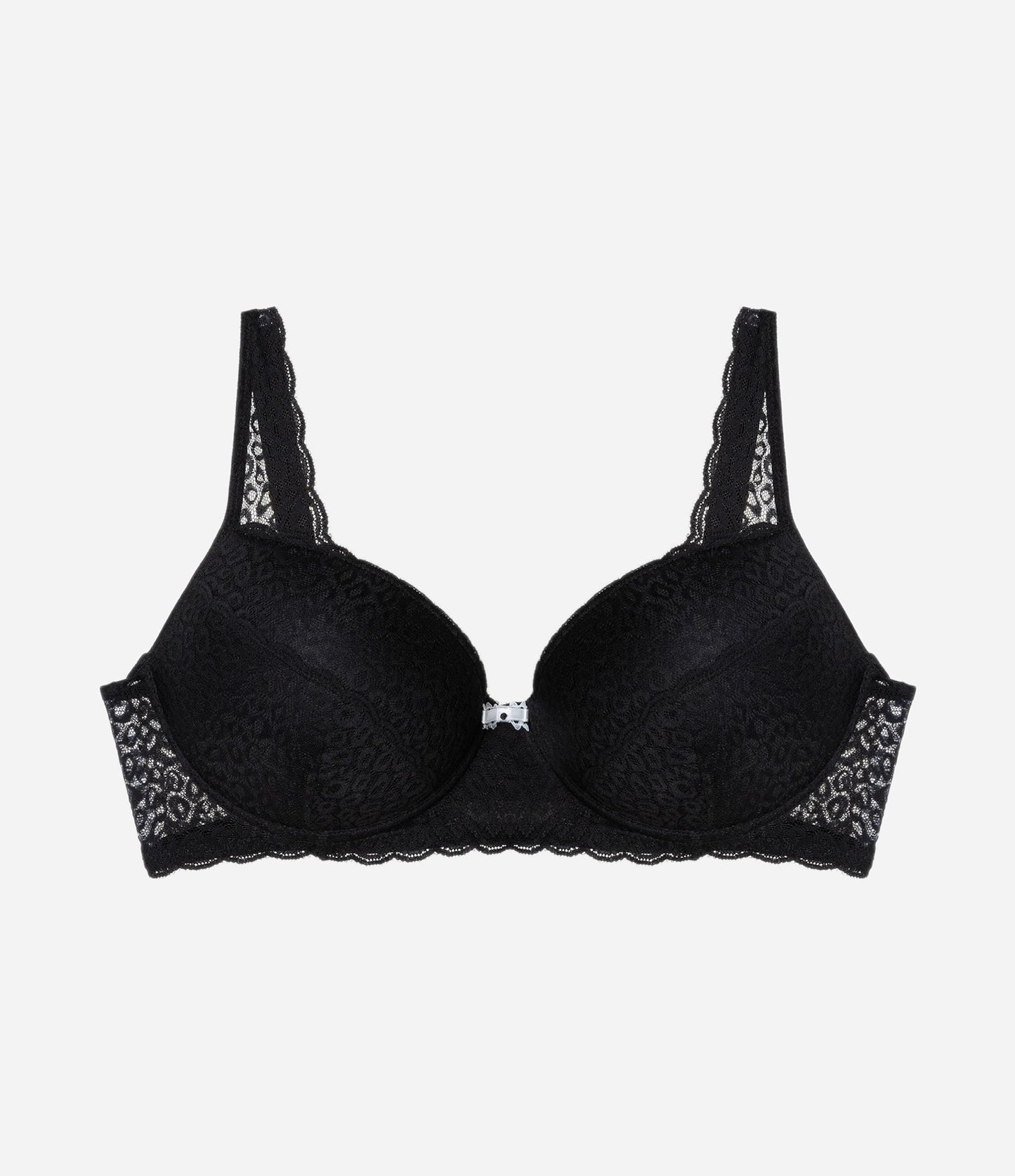 Sutiã acolchoado com renda preta e estampa animal - Curve e Plus Size