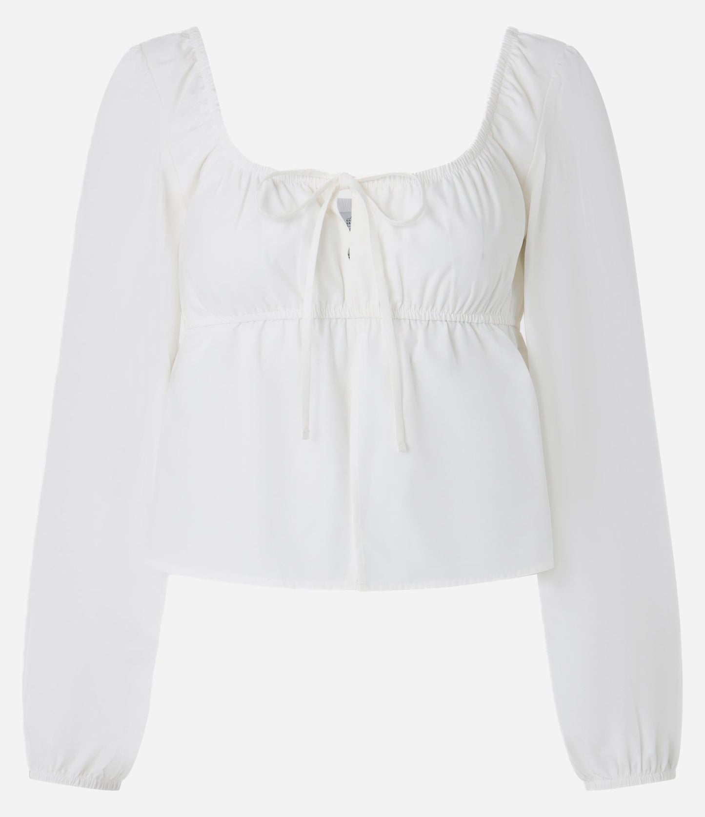 Blusa Blanca Tricolina con Detalle de Lazo