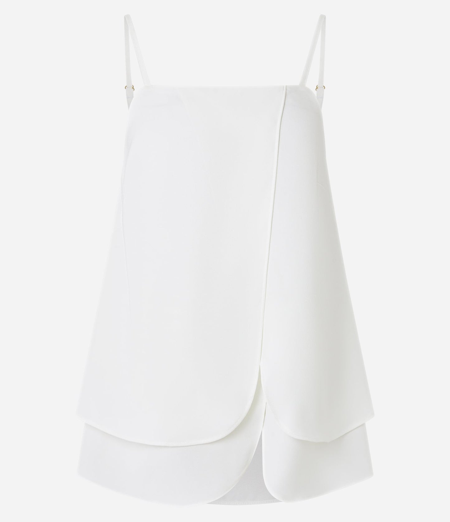 Blusa de Crepe Branca com Alças Finas, Decote Reto e Design de Dupla Amarração